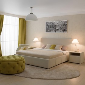Кровать «Атриум» с ПМ, 140×200 см, премиум велюр, цвет лепестки ландыша