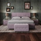 Кровать «Пантеон» без ПМ, 140×200 см, премиум велюр, цвет пыльная сирень - Фото 3