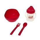 Набор детской посуды «Пупсик», 4 предмета: поильник 150 мл, миска 250 мл, ложка, вилка, цвета МИКС - Фото 2