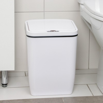 УЦЕНКА Ведро для мусора сенсорное Доляна, 12 л, цвет белый