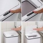 УЦЕНКА Ведро для мусора сенсорное Доляна, 12 л, цвет белый - Фото 5