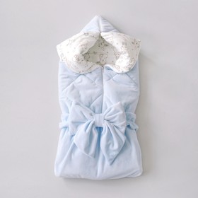 Одеяло-конверт на выписку «Прованс» зимнее, цвет голубой