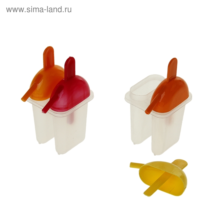 Форма для мороженого «Эскимо», 2 ячейки, цвет МИКС - Фото 1