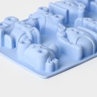 Форма для выпечки Доляна «Транспорт», силикон, 29×17,5 см, 8 ячеек (7,5×5,8 см), цвет МИКС - Фото 5