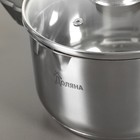 Кастрюля Доляна «Тефида», 2 л, 19 см, со сливом, капсульное дно, стеклянная крышка - Фото 3