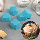 Набор силиконовых форм для выпечки Доляна «Риб. Квадрат», 7×3,5 см, 6 шт, цвет МИКС - Фото 1