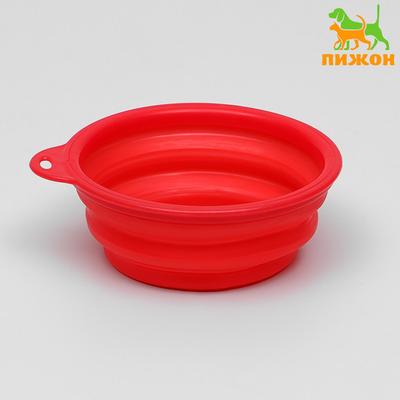 Миска силиконовая складная для путешествий, 400 мл, 14*1,5 см, микс цветов