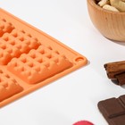 Форма для шоколада Доляна «Вафли», силикон, 17×30×1 см, 20 ячеек (4,3×3,3 см), цвет МИКС - Фото 3