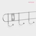 Вешалка настенная Доляна «Лето», 6 крючков, 33×3.5×5 см, хромированная - Фото 2