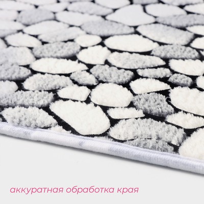 Коврик для ванной и туалета Доляна «Галька», 40×60 см