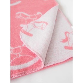 Одеяло байковое «Лошадки», размер 100х118 см, цвет розовый