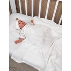 Одеяло вязаное, размер 100х140 см, цвет молочный - фото 296415602
