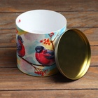 Подарочная новогодняя коробка - тубус «Снегири с рябиной» 120×120 мм (100 мм внутр. высота). - Фото 5