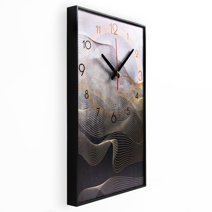 Часы-картина настенные, интерьерные "Линии", плавный ход, 57 х 35 см - фото 1903140087