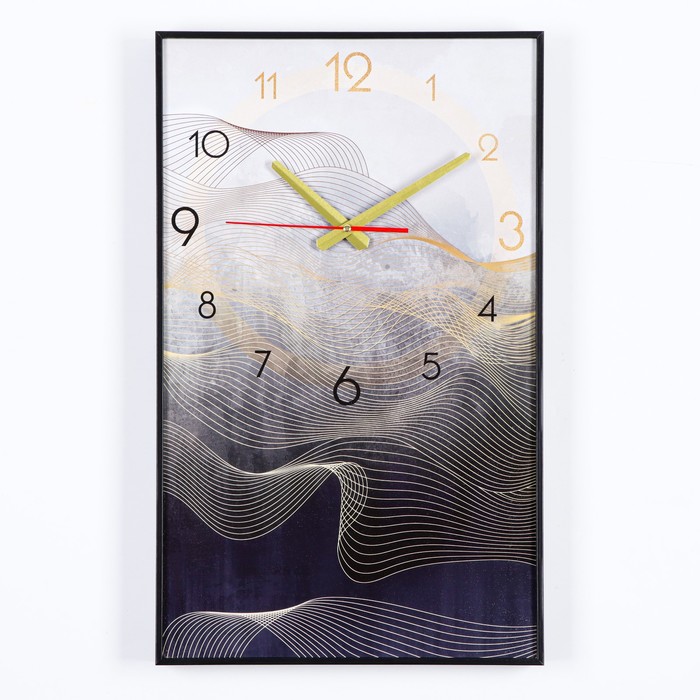 Часы-картина настенные, интерьерные "Линии", плавный ход, 57 х 35 см - фото 1903140089