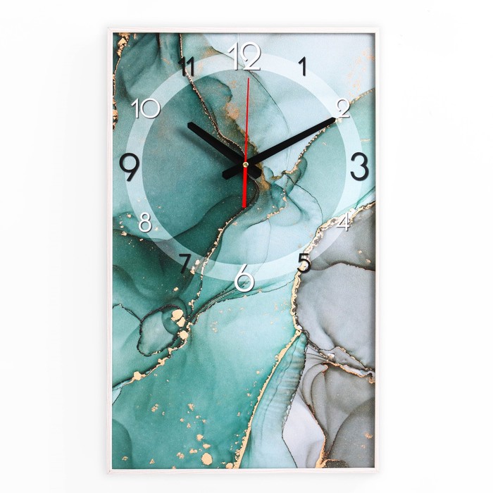 Часы-картина настенные, интерьерные Мрамор, плавный ход, 57 х 35 см