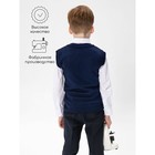 Жилет вязаный для мальчика Amarobaby Pure Love School, рост 140 см, цвет синий - Фото 3