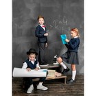 Кардиган вязаный для мальчика Amarobaby Pure love School, рост 134 см, цвет синий - Фото 7