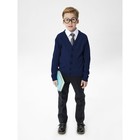 Кардиган вязаный для мальчика Amarobaby Pure love School, рост 140 см, цвет синий - Фото 5