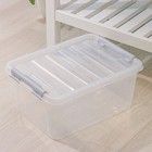 Контейнер для хранения с крышкой, 15 л, 41×29.5×18.3 см, пластик, прозрачный - Фото 1