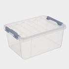 Контейнер для хранения с крышкой, 15 л, 41×29.5×18.3 см, пластик, прозрачный - Фото 2