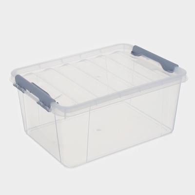 Контейнер для хранения с крышкой, 15 л, 41×29.5×18.3 см, пластик, прозрачный
