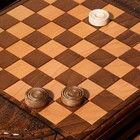 Нарды ручной работы "Орел", глубокая резка, с ручкой, 60х30 см, с шахматным полем, Армения - Фото 6