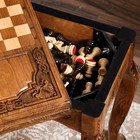 Стол ломберный раскладной "Шахматы и нарды", массив ореха, 70х60х30 см, Армения - Фото 3