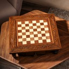 Шахматы ручной работы "Классика с резкой", на ножках, 50х50 см, массив ореха, Армения - фото 8931916