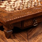 Шахматы ручной работы "Классика с резкой", на ножках, 42х42 см, массив ореха, Армения - Фото 5