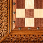 Шахматы ручной работы "Гроссмейстер", глубокая резка, на ножках, 55х55 см, массив ореха, Армения - фото 6680492