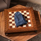 Шахматы ручной работы "Гроссмейстер", глубокая резка, на ножках, 55х55 см, массив ореха, Армения - фото 4483651