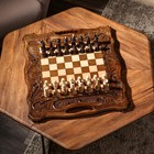 Шахматы-нарды ручной работы "Универсал", с ручкой, 50х27 см, массив ореха, Армения - Фото 2