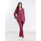 Рубашка женская с длинным рукавом, размер 42, цвет бордовый - Фото 2