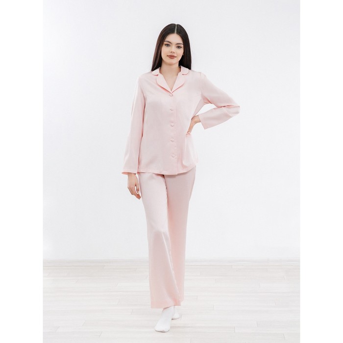 Рубашка женская с длинным рукавом, размер 48, цвет розовый - Фото 1