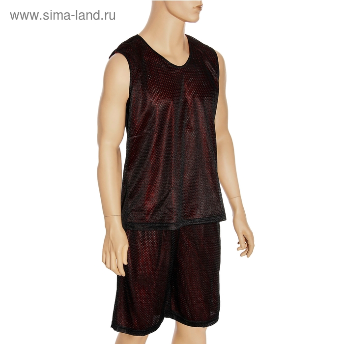 Форма баскетбольная двухсторонняя мужская р. 4ХL, рост 180 см, цвет чёрно-красный - Фото 1