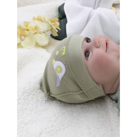 

Шапочка детская, возраст 9-12 мес, цвет хаки