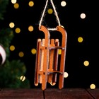 Ёлочное украшение "Салазки", белый, 10х4,5х2,5 см, МДФ (комплект 2 шт) - фото 23296485