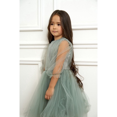 Платье нарядное для девочки KAFTAN, зелёное, рост 134-140 см