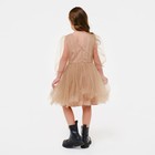 Платье для девочки нарядное KAFTAN, рост 110-116 см (32), бежевый - Фото 4
