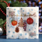 Новогодние салфетки бумажные New Line FRESCO «Тесёмочка с подарками» 2 слоя, 33х33 см, 20 шт - Фото 4