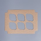 Коробка для капкейка, кондитерская упаковка с шильдиком, 6 ячеек, «Ручная работа», 23.5 х 16 х 10 см (комплект 5 шт) - фото 27185948