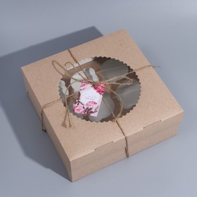 

Коробка для капкейка с шильдиком "С любовью", 23,5 х 23,5 х 10 см