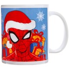 Кружка сублимация "С Новым Годом! Любимчик Деда Мороза", Человек-паук, 350 мл - фото 25950494