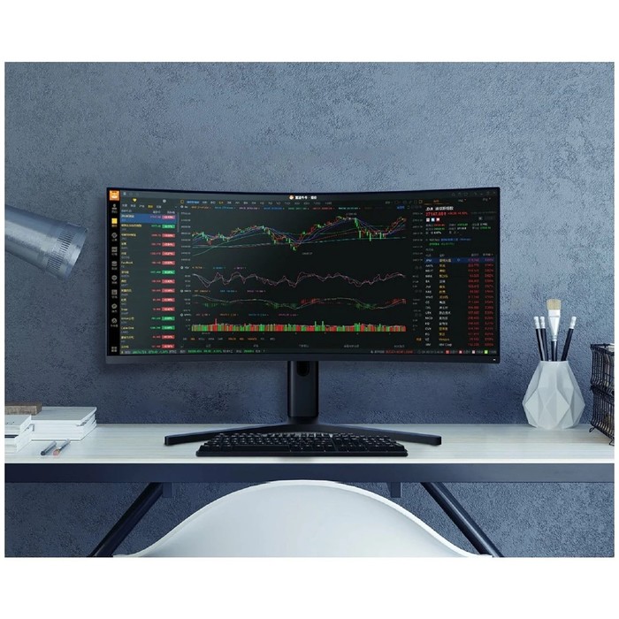 Монитор Xiaomi Curved Monitor, 34", VA, 3440x1440, 144Гц, 4мс, D-Sub, HDMI, DVI, DP черный - фото 51302038