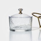 Набор конфетниц Magistro «Богема», 24×9.5×8.5 см, на подставке. 2 шт., стекло, цвет металла золотистый - Фото 3