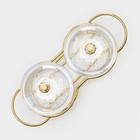 Набор конфетниц Magistro «Богема», 24×9.5×8.5 см, на подставке. 2 шт., стекло, цвет металла золотистый - Фото 5