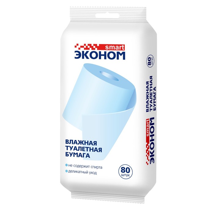 Туалетная бумага влажная Smart Эконом, 80 шт. - Фото 1