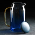 Набор для напитков из стекла «Модерн», 3 предмета: кувшин 1,5 л, 2 кружки 300 мл, цвет синий - фото 4359890