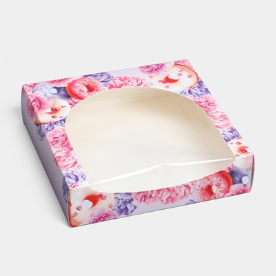 Кондитерская упаковка, коробка с PVC окном, «Пончики», 20×20×5 см